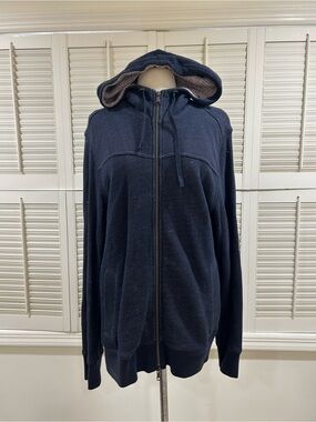 Banana Republic Men's Navy Hooded Zip Sweater